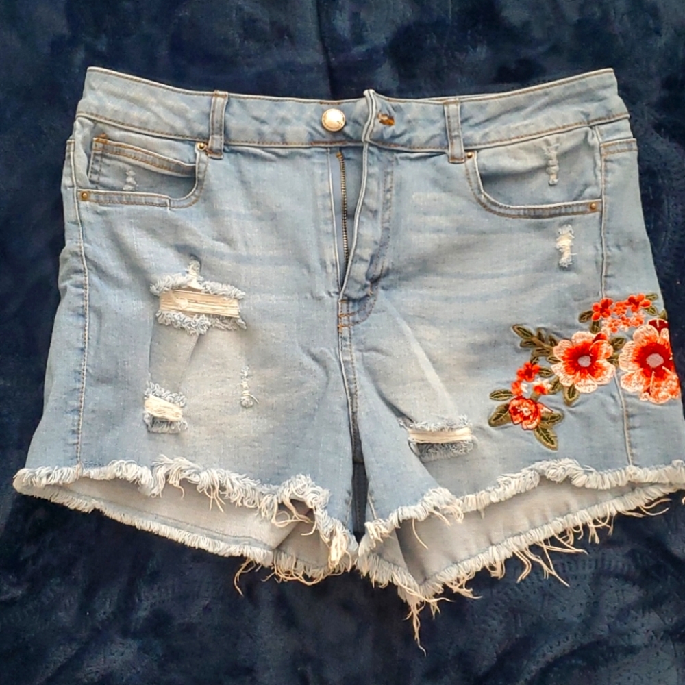 Embroidered Short Shorts